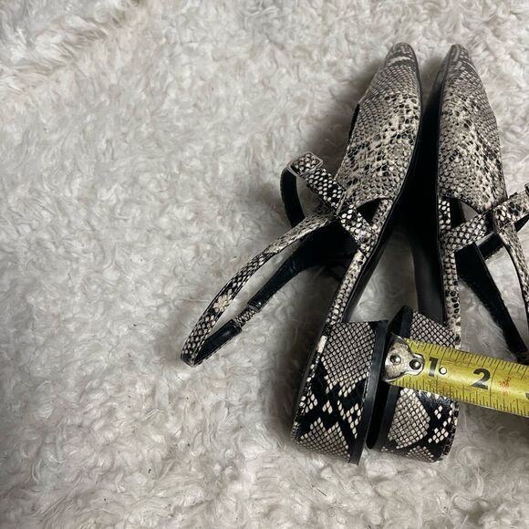 Steve Madden Black & Beige synthetic Snake Print flats sandals SZ9.5 - Picture 6 of 8